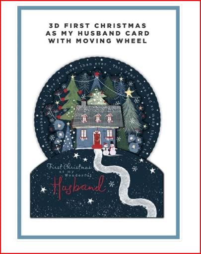 Hallmark First Christmas as My Husband Card- 3D First Christmas as My Husband with Moving Wheel