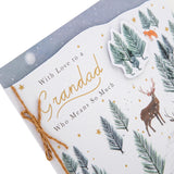 Grandad Traditional Reindeer & Winter Scene Illustration Christmas Card
