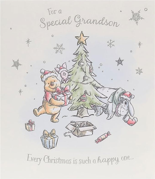 Disney Winnie the Pooh Grandson Christmas Card
