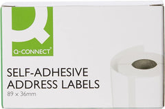 Q-Connect Address 250 Label Roll Self Adhesive 89 x 36 mm White