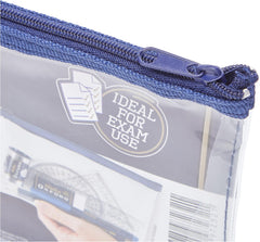 Helix Oxford 8-inch Clear Pencil Case – Durable & Compact Storage Solution