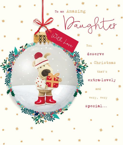 Boofle to an Amazing Daughter Beautiful Bauble Christmas Greeting Card 771147