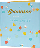 Grandson Easter Card with Envelope - Blue Egg Design