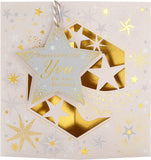 Hallmark Birthday Card - 3D Design with Hanging Star Attachment