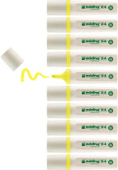 edding 24 EcoLine highlighter - yellow - 10 highlighters - chisel nip 2-5 mm - for quick and easy marking and highlighting of texts and notes - refillable, made of recyclable material