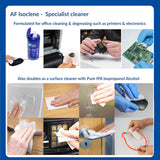 AF Isoclene Wet Isopropyl Alcohol Wipes / Isopropanol IPA Cleaning & Degreasing Wipes � Tub of 100 ideal for electronics, 3D printer, lab technicians