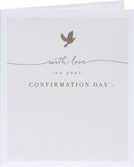 Beige Dove Design Confirmation Card For Boy or Girl