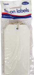 120 x 60mm White Strung 10 Tags (Pack of 12)
