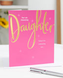UK Greetings Birthday Card for Daughter - Pink & Gold Design
