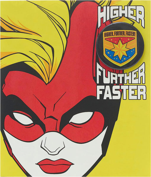 Disney Avengers Captain Marvel Birthday Card with Badge