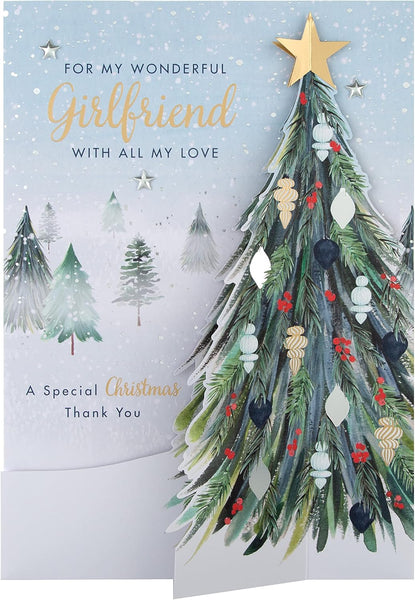 Hallmark Boxed Christmas Card for Girlfriend - Classic Winter Scene with Tree Design