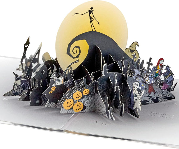 Hallmark Christmas Card, The Nightmare Before Christmas Card, 3D & Pop Up Card, With Gold Foil Details, Black, Navy