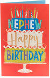 Nephew Happy Birthday Card Cake with Candles