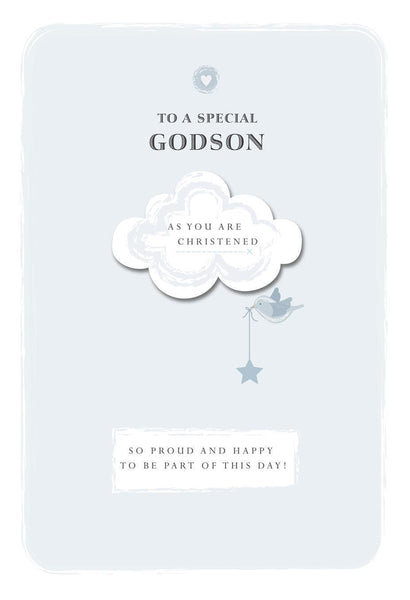 To a Special Godson Christening Card