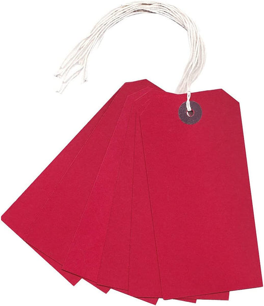 120 X 60mm Red Strung Tags (Pack of 50)