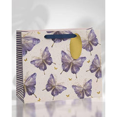 Butterfly Design, Pink, Purple, Gold Large Gift Bag