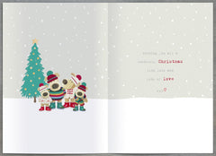 Boofle Embellished Son & Daughter-in-Law & Family Cute Christmas Greeting Card 771222