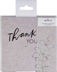 Hallmark Thank You Cards - Pack of 10 in 2 Classic Designs, Grey & Brown,25566740