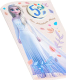 You're 5 Disney Frozen Princess Elsa Adventure Ahead Birthday Card with Badge