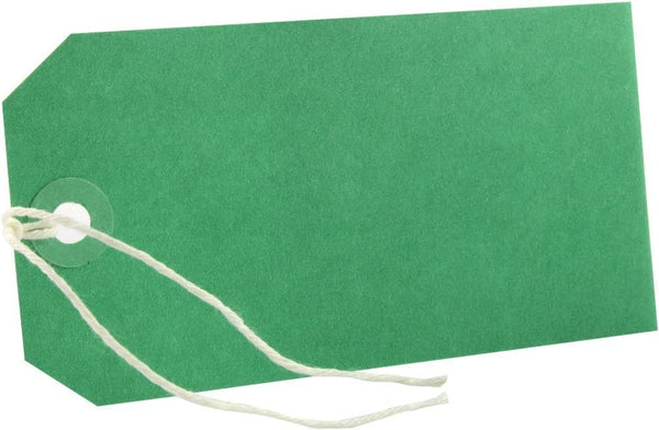 120 x 60mm Green Strung Tags (Pack of 10)