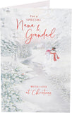 UK Greetings Christmas Card for Nana & Grandad - Stunning Snowcouple Design