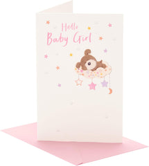 New Baby Girl Congratulations Card Newborn Gifts For New Parents Woof Cloud Design