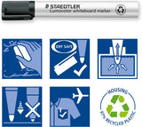 Lumocolor 351 Whiteboard Markers – Bullet Tip Black (Pack of 10)