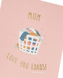 Funny Laundry Clothes in Basket Design Mother's Day Card