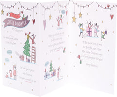 UK Greetings Christmas Card for Daughter - Heartfelt Doodle Design