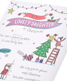 UK Greetings Christmas Card for Daughter - Heartfelt Doodle Design