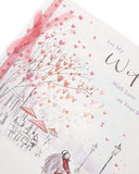 Romantic Birthday Card for Wife - Elegant Couple Scene Illustration - Sentimental Verse - Luxury Greeting Card with Envelope