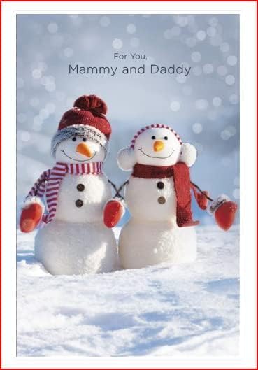 UK Greetings Mammy and Daddy Christmas Card - for You, Mammy an Daddy - Snowmen