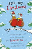 To Both of You Funny Robin Couple Christmas Card