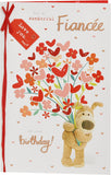 Boofle Birthday Card For Fianc�e With Envelope - Cute Design And Big Bouquet Of Flowers,Multi,165mm x 254mm