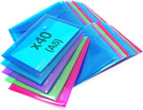 Rapesco Popper Wallet, A5 - Transparent Assorted Colours (Pack 40)