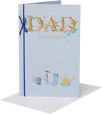 Blue & Gold Design Dad Birthday Card