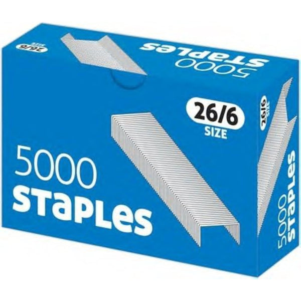 26/6 Staples – Box of 5000 Standard Size Staples for Office & Home Use