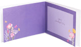 Blue & Floral Design Birthday Card