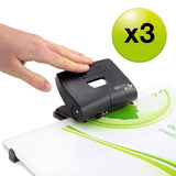 Rapesco ECO 2-Hole Punch (20 Sheet) – Black (Pack 3)