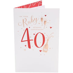 40th Ruby Wedding Anniversary Card