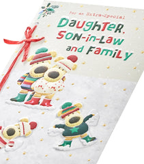 Boofle Embellished Daughter & Son-In-Law & Family Cute Christmas Greeting Card