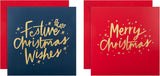 Text Based Gold, Red, Blue Pack of 16 Cards in 2 Designs Multipack Christmas Cards