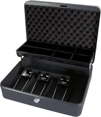 Cathedral Products | "The Ultimate Cash Box" with Foam Lining and Cantilever Coin Tray - Black