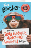 Birthday Card for Brother - Monkey Design, 137mm x 210mm