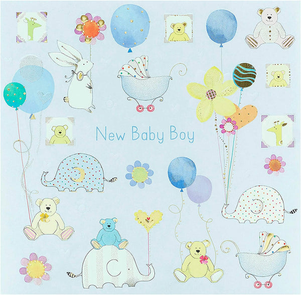 Teddy Bear Baby Boy Card