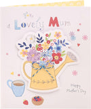 Mother's Day Card With Envelope - Cute Watering Can Design, 186x186mm
