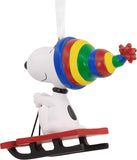 Hallmark Collectable Peanuts Snoopy on Sled Ornaments, Snoopy Decoration, Christmas Hanging Ornament, Gifts for Christmas, Peanuts Comics