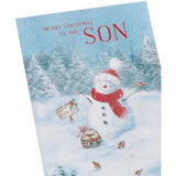 UK Greetings Christmas Card for Son - Snowman Design