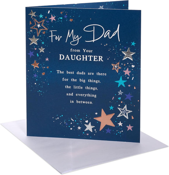 UK Greetings | Birthday Card for Dad from Daughter Starry Design