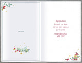 Blue Door with Wreath Grandmother & Grandfather Christmas Card